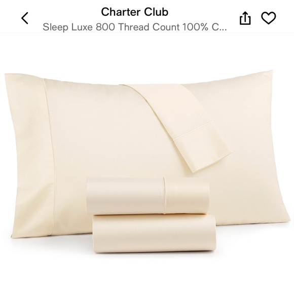 Charter Club Other - Charter Club Sleep Luxe 800 Thread Cream Bedding Sheet Set